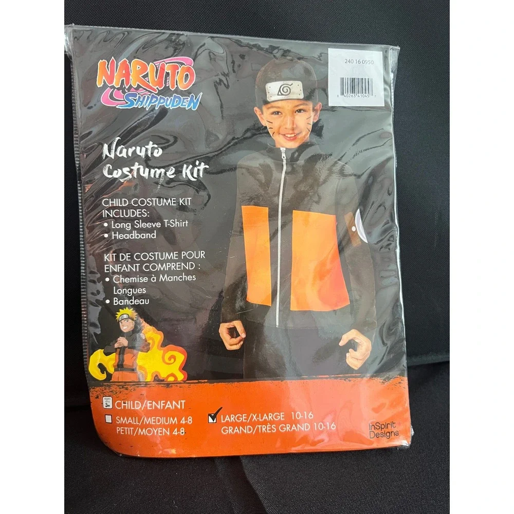 Naruto Shippuden Costume Kit Kids Large XL 10-16 Shirt Headband InSpirit Designs